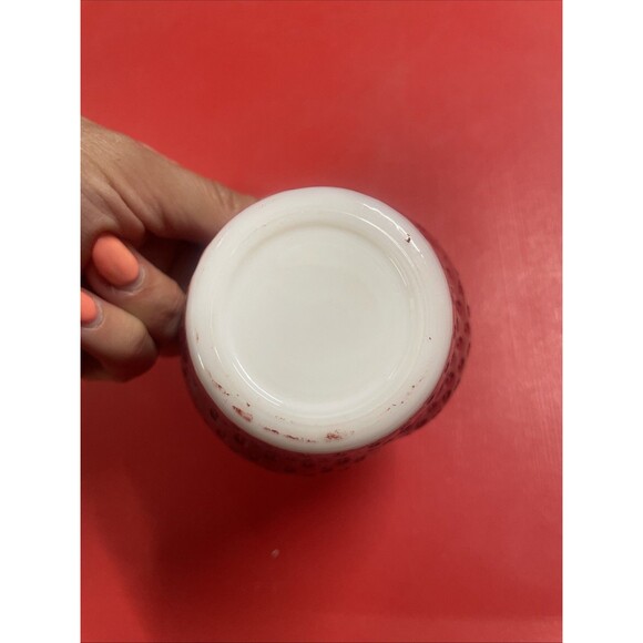 Vintage 1950s Hazel Atlas Red Strawberry Jam Jelly Jar w/Lid Unmarked Tableware - Picture 5 of 12